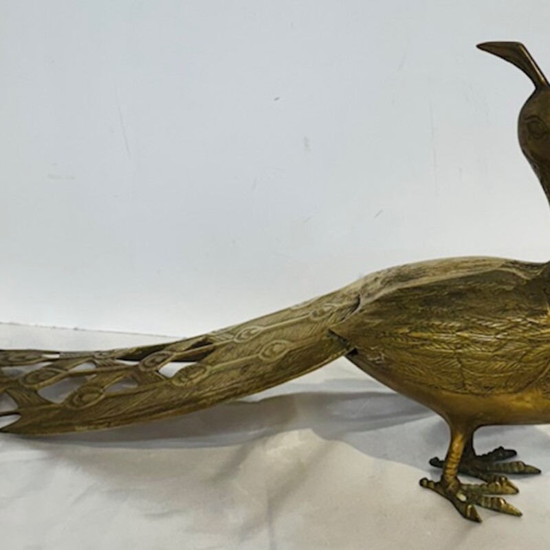 Vintage Brass Peacock
