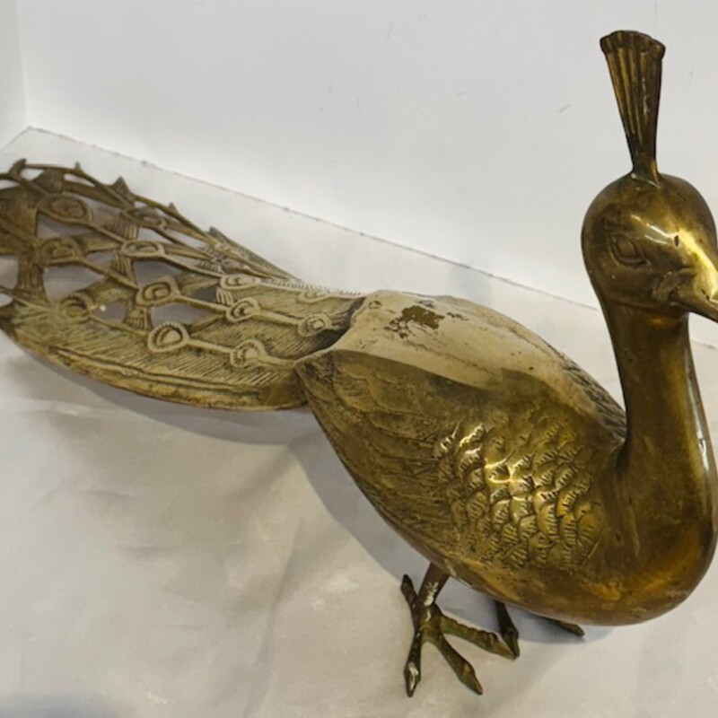 Vintage Brass Peacock