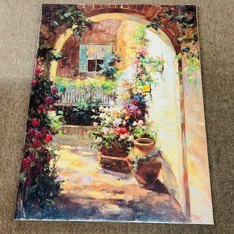 Floral Archway BurlapCanv