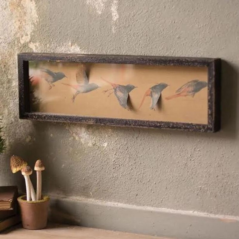 Wood Frame Flying Birds