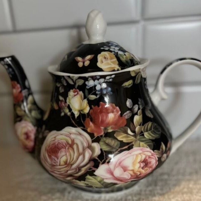 KentPottery Floral Teapot