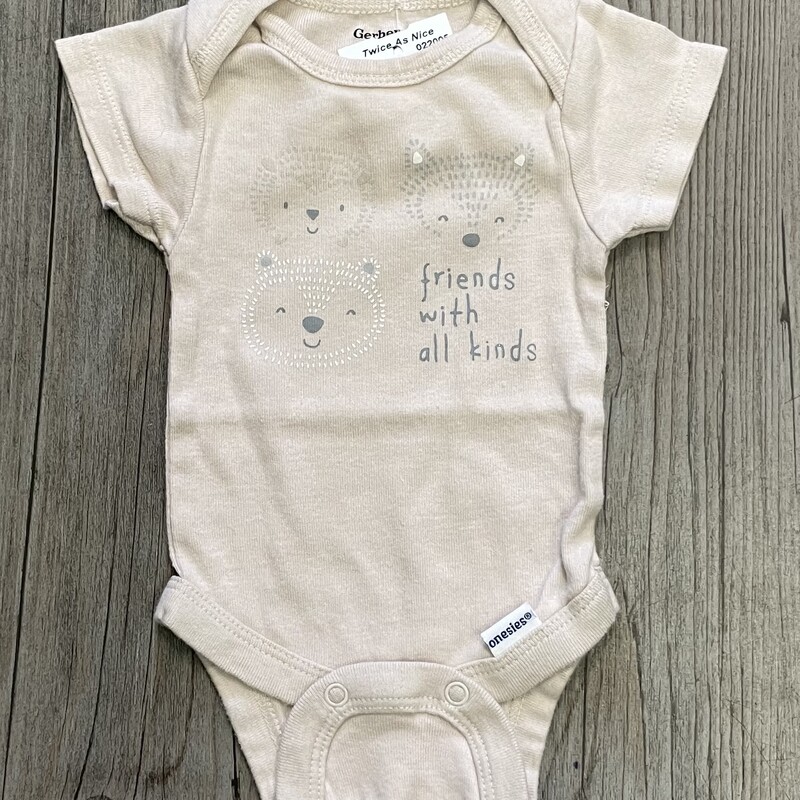 Gerber Onesie, beige, Size: Newborn