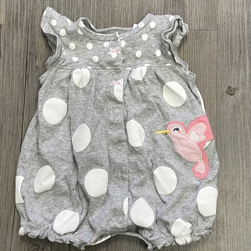 Carters Romper Onesie, Grey, Size: 3M