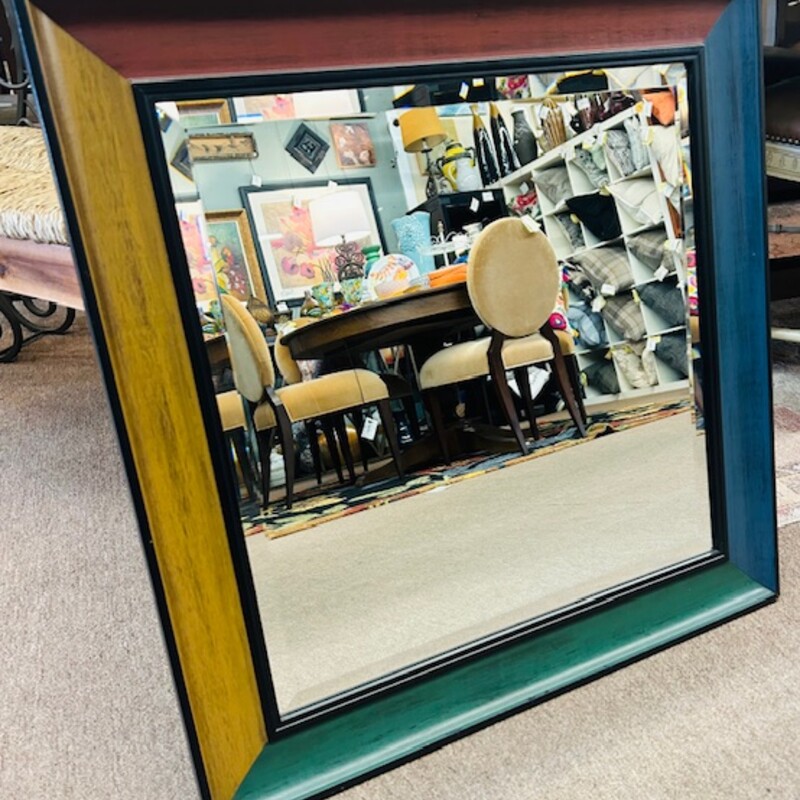Multicolor Square Mirror
Red Blue Yellow Green Size: 27 x 27H