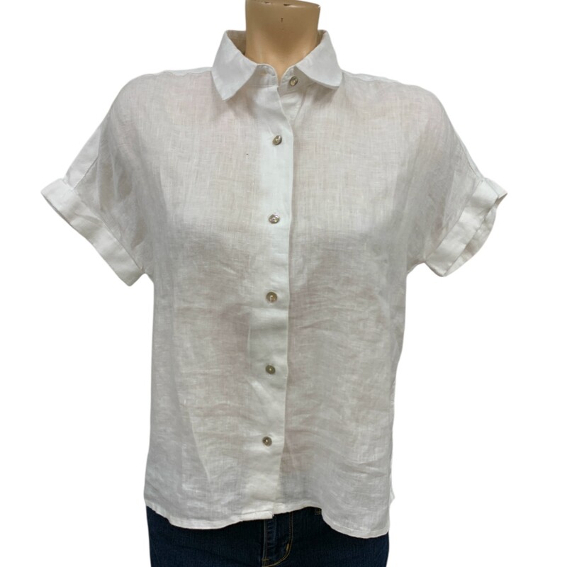 Rachel Roy 100%Linen, White, Size: S