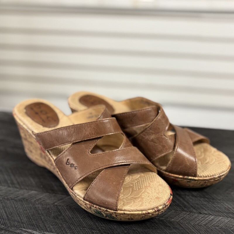 BOC Brown Leather Sandals, Size: 7
