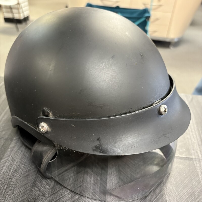 Black Half Helmet With Sh, Size: Med