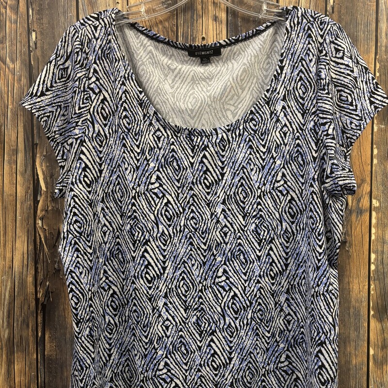Blue Black Pattern Shirt, Size: XL