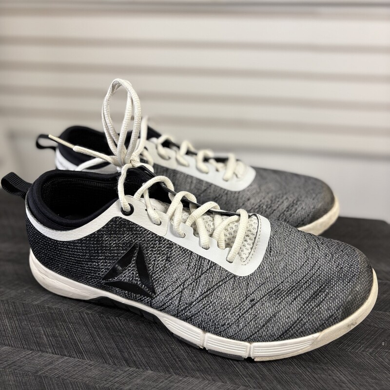 Black White Reebok Shoes, Size: 9