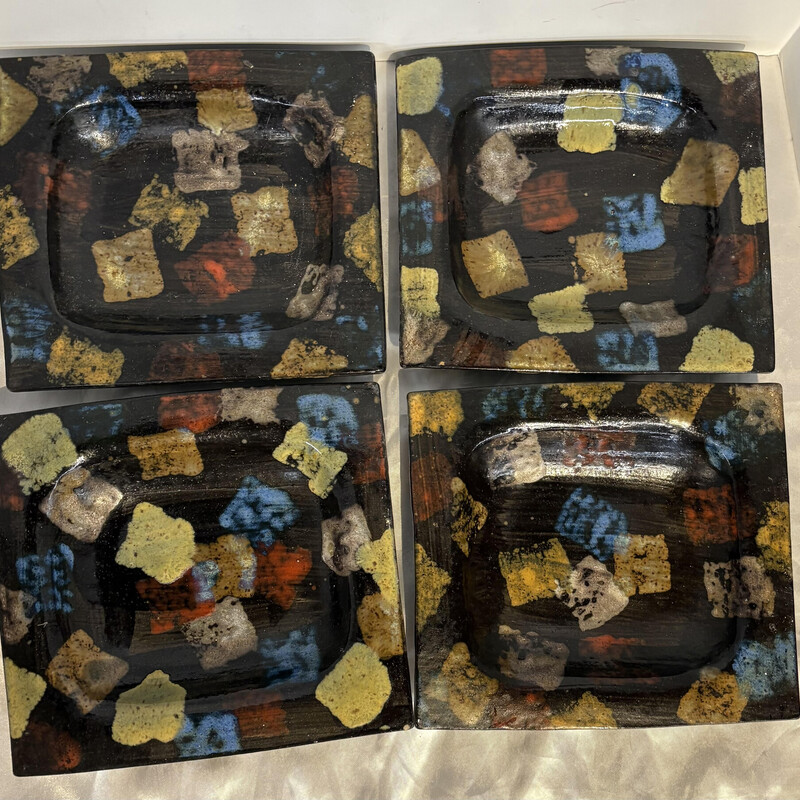 S4 Patterned Sq Bowls