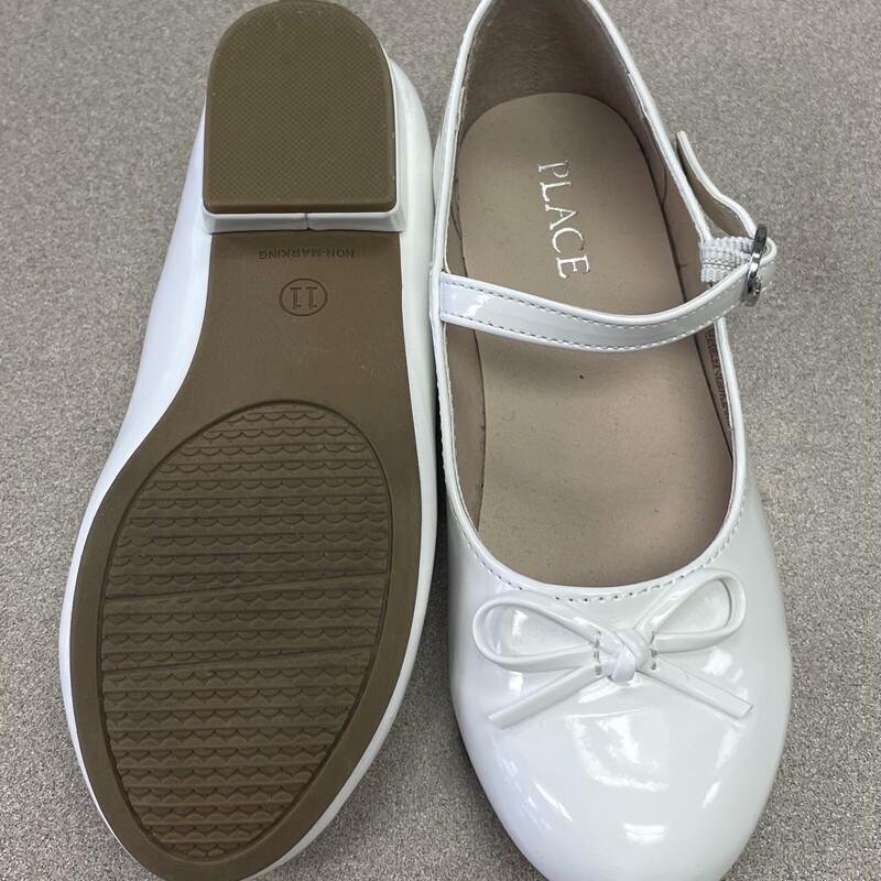 Childrens Place Low Heel, White, Size: 11Y