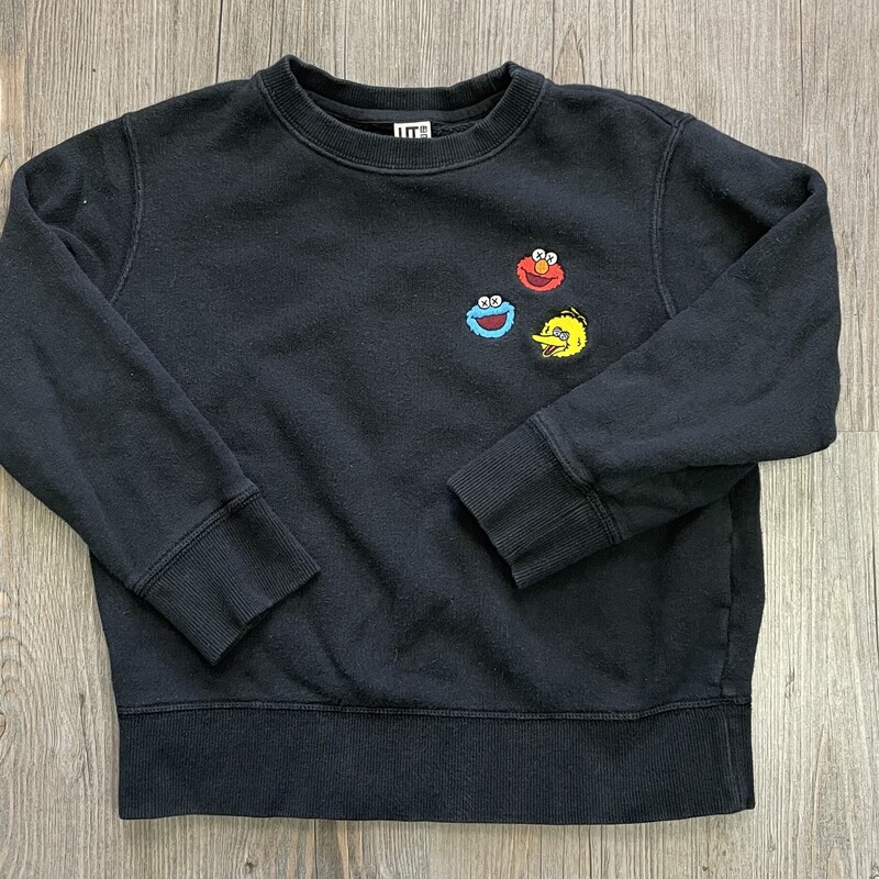 Uniqlo Sesame Street Swea, Black, Size: 5-6Y