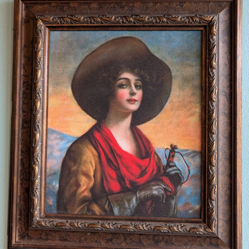 Cowgirl W/gloves, Giclee, Framed
29.5 x 34h