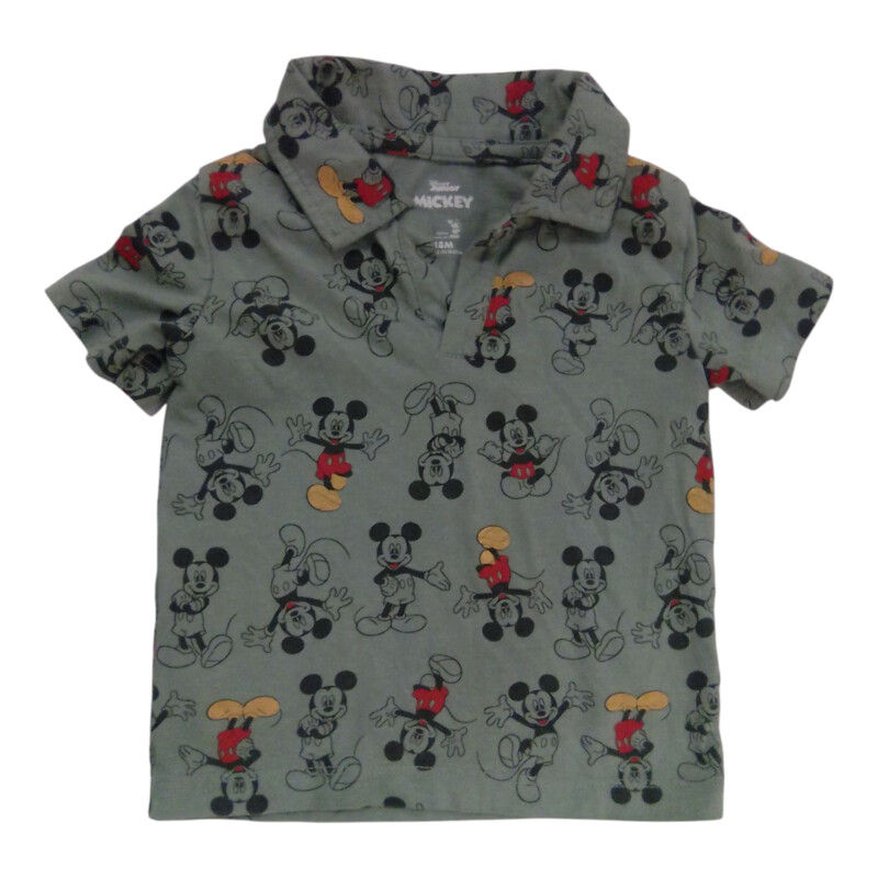 Polo Shirt: Green Mickey