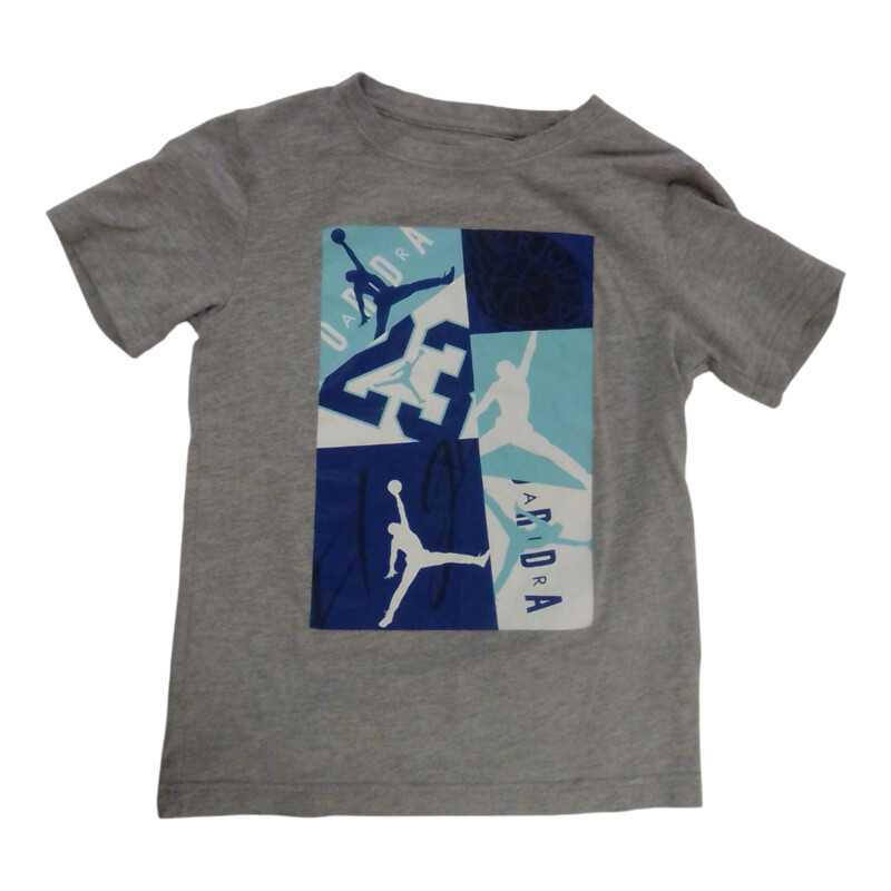 Shirt: Gray W Blue Design
