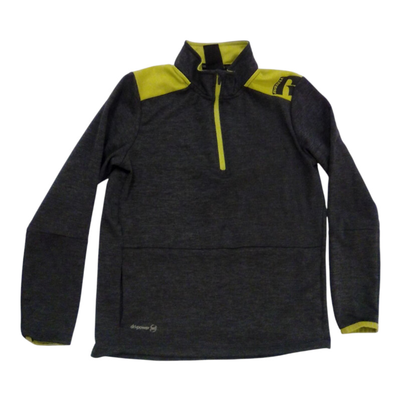 Half Zip: Gray Lime Green