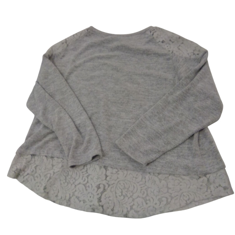 Shirt: Grey W Floral Lace