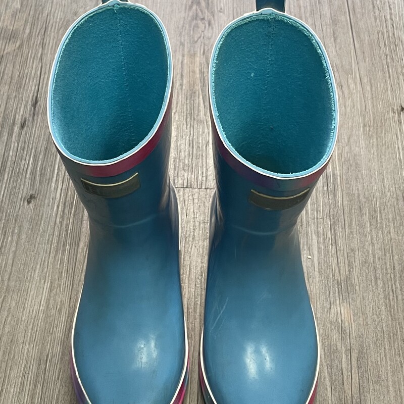 Hatley Rain Boots, Blue/Pink, Size: 13Y