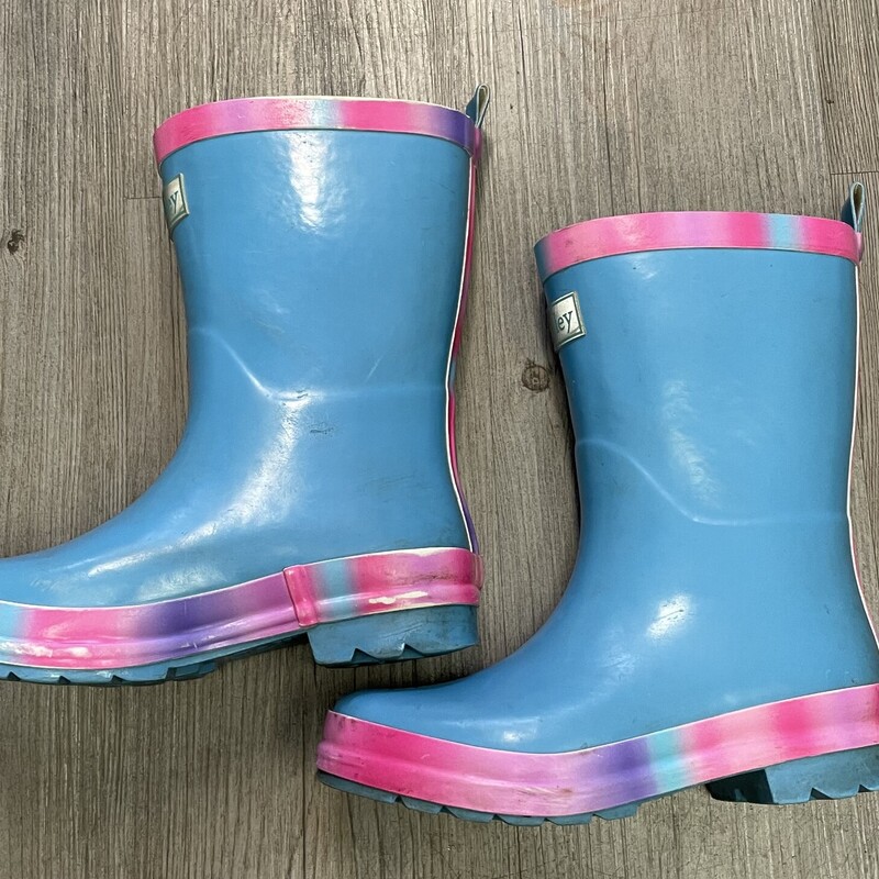 Hatley Rain Boots, Blue/Pink, Size: 13Y