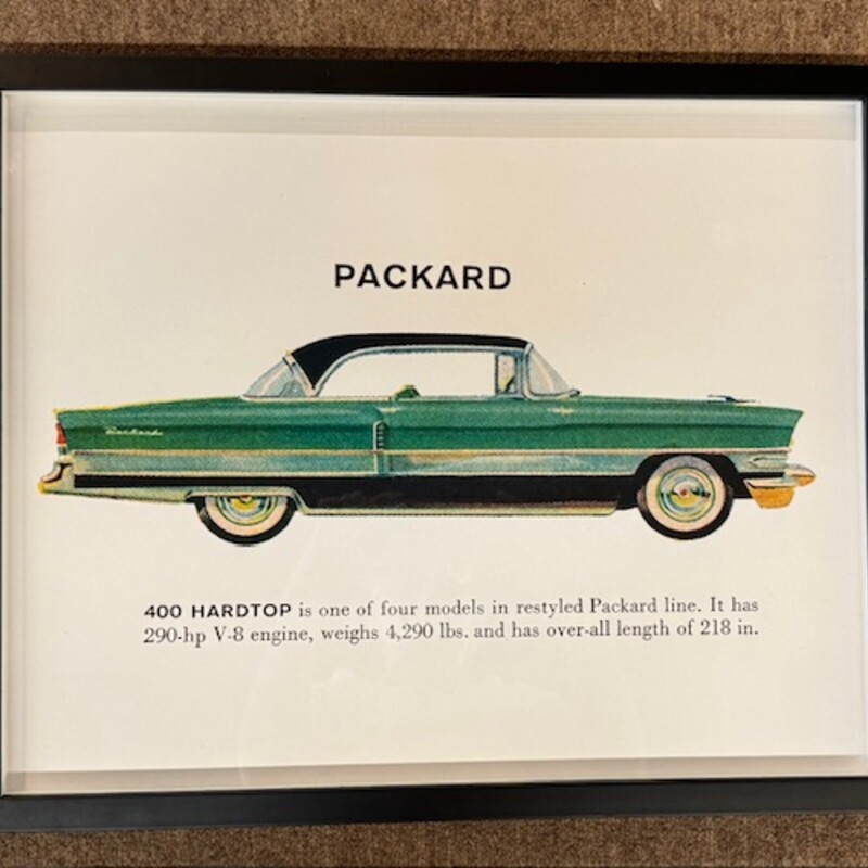 Vtg Packard Framed