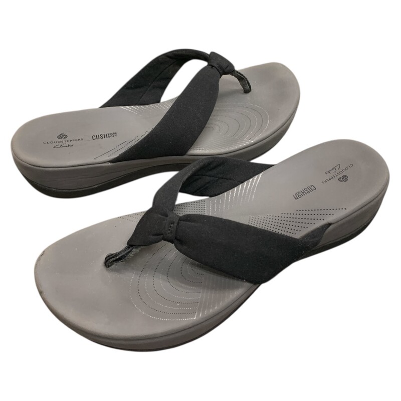 Clarks Flipflop, Blk/grey, Size: 9