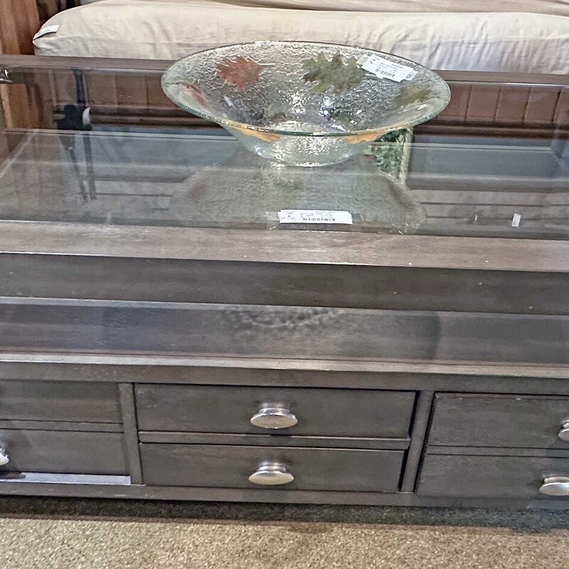 Glass Top Coffee Table, Size: 50x28x19