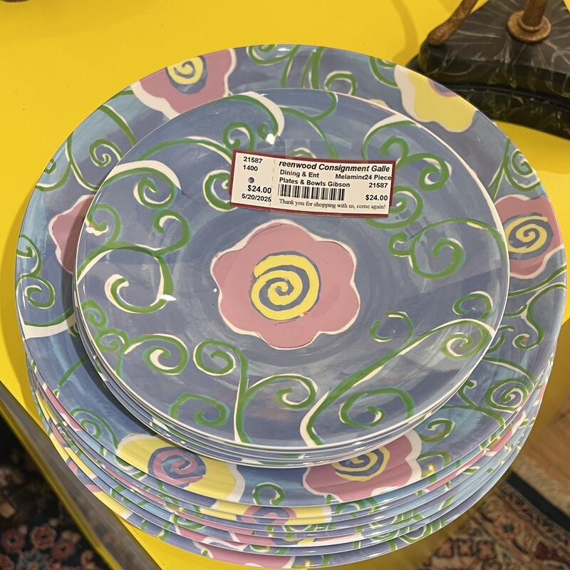 Plates & Bowls Gibson, Melamine,
Size: 24 Pieces
