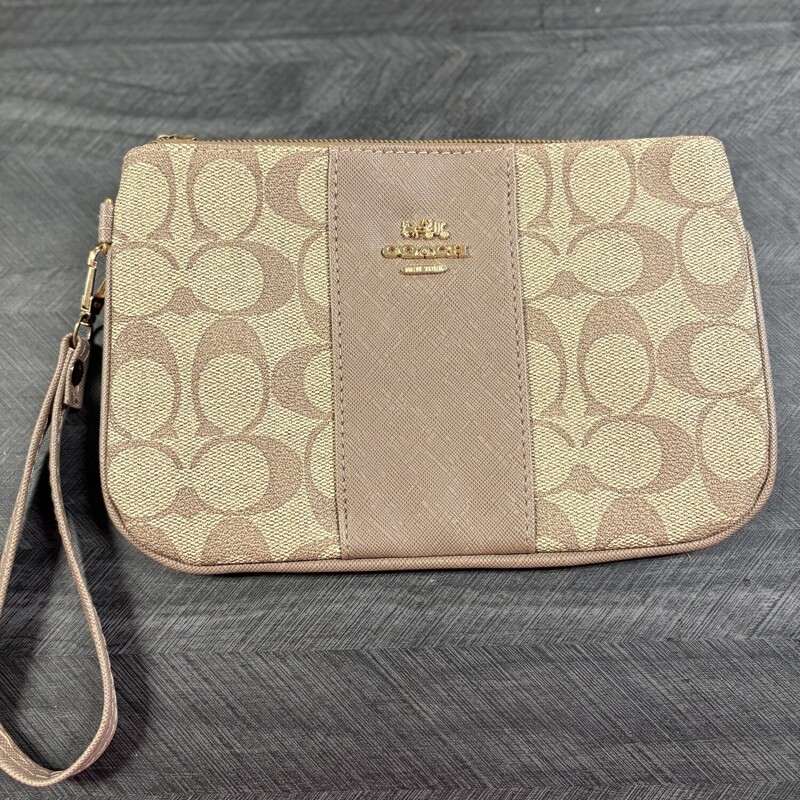 Tan Coach Wristlet