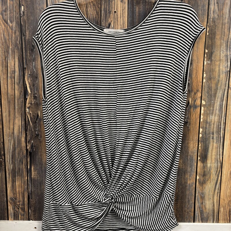 B&W Striped Tank, Size: L