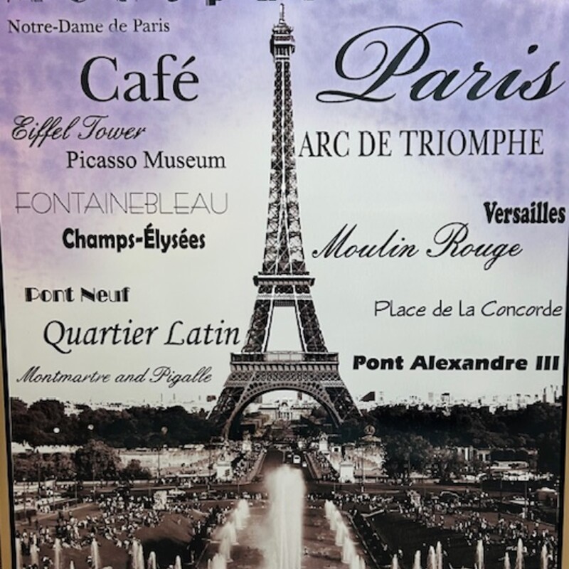 Paris Script Framed Art