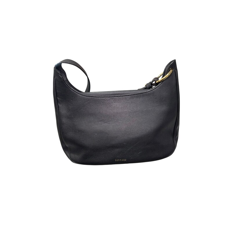 Versace Medusa Leather Shoulder Bag<br />
<br />
045FE65A986A80<br />
<br />
Dimensions:<br />
12inW x 7.5inHx3inD<br />
<br />
In very good condition. Light wear to the exterior leather.<br />
<br />
Does not come with the original dust bag or box.