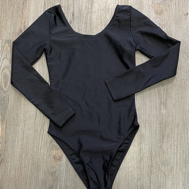 Leotard LS, Black, Size: 10-12Y