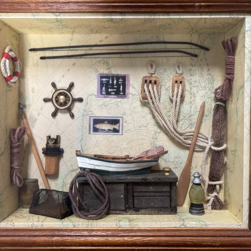 Fishing Shadow Box, Size: 12x14