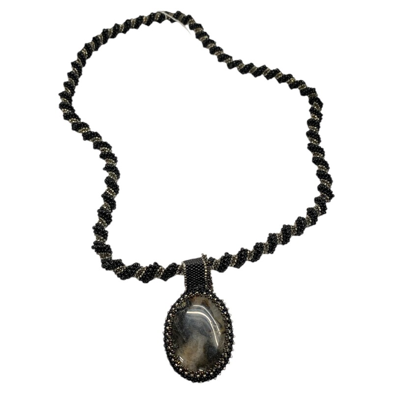 Necklace Vintage, Black, Size: None