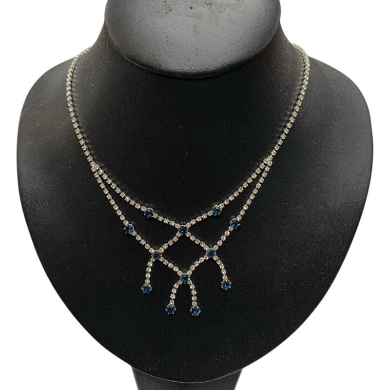 Necklace, Slvr/nvy, Size: None
