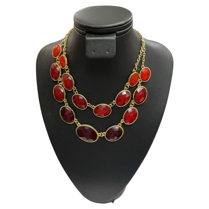Necklace, Maroon, Size: None