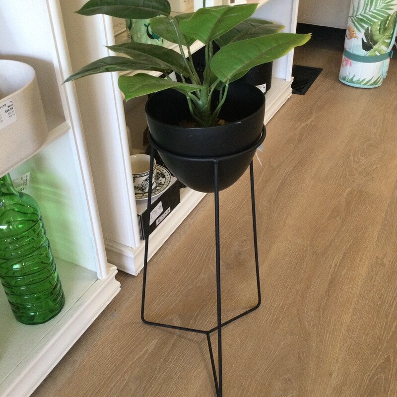 Plant Stand & Faux Plant