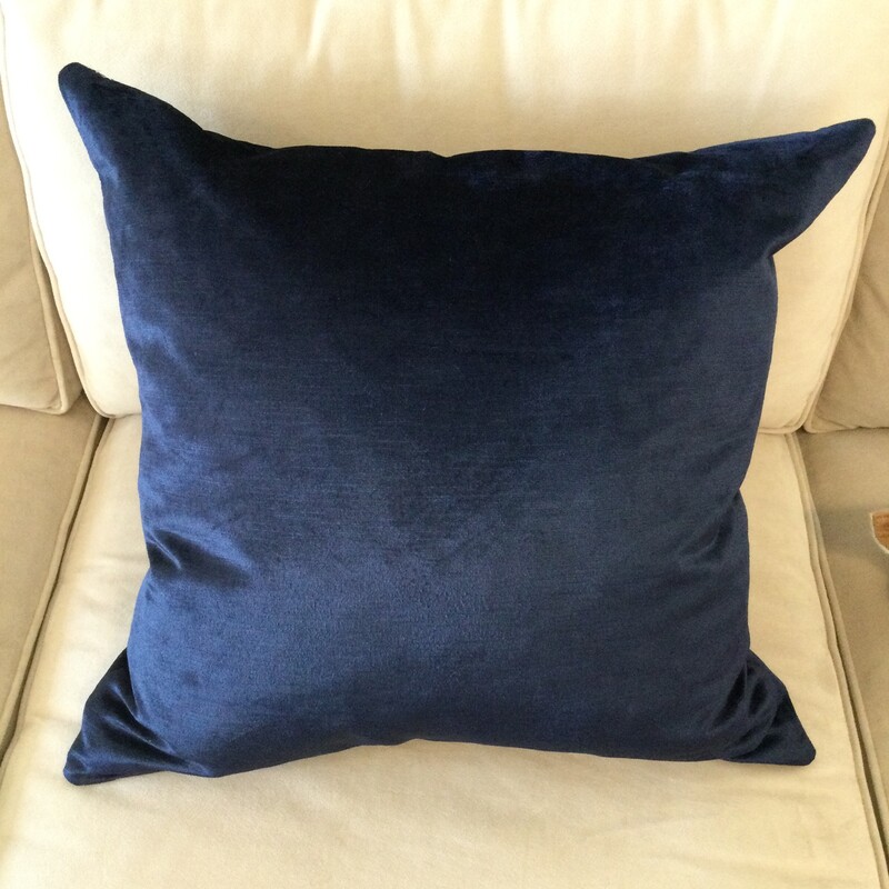 Velvet Toss Cushion,
Navy,
Size: 20 X 20 In