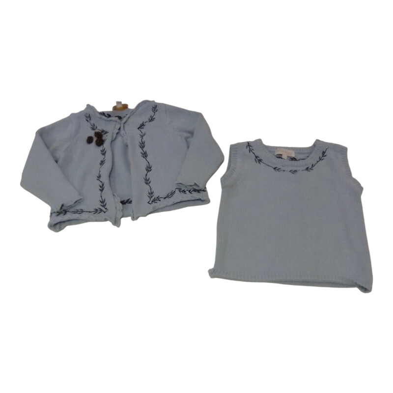 2pc Cartigan/Shirt Blue