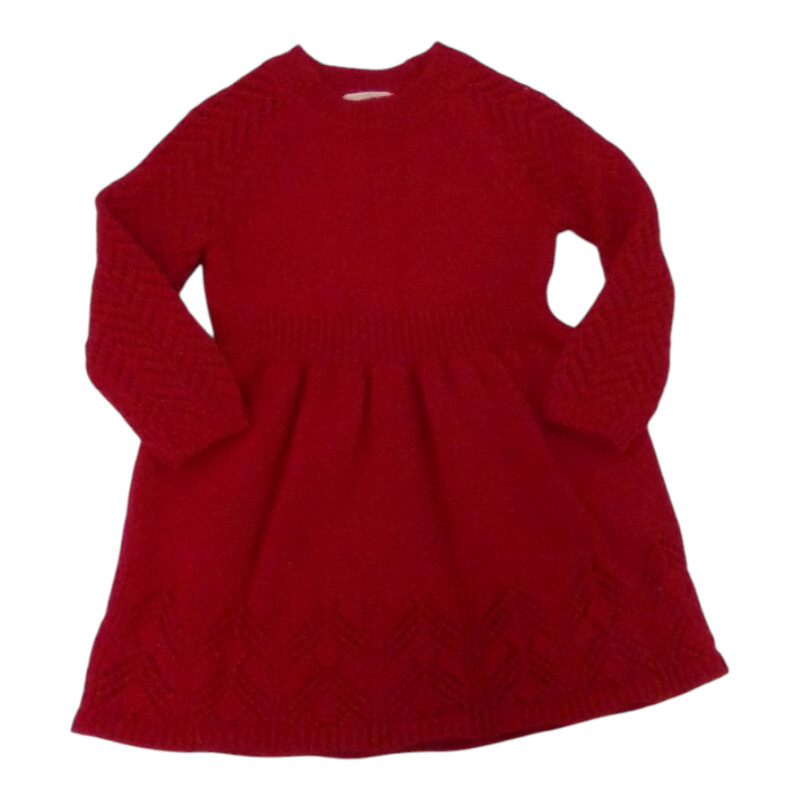 Long Sleeve Dress: Red