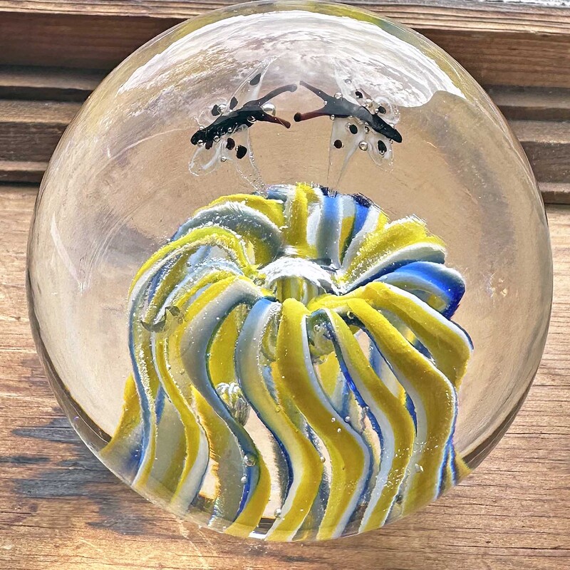Blue/Yellow BFly Paperwt