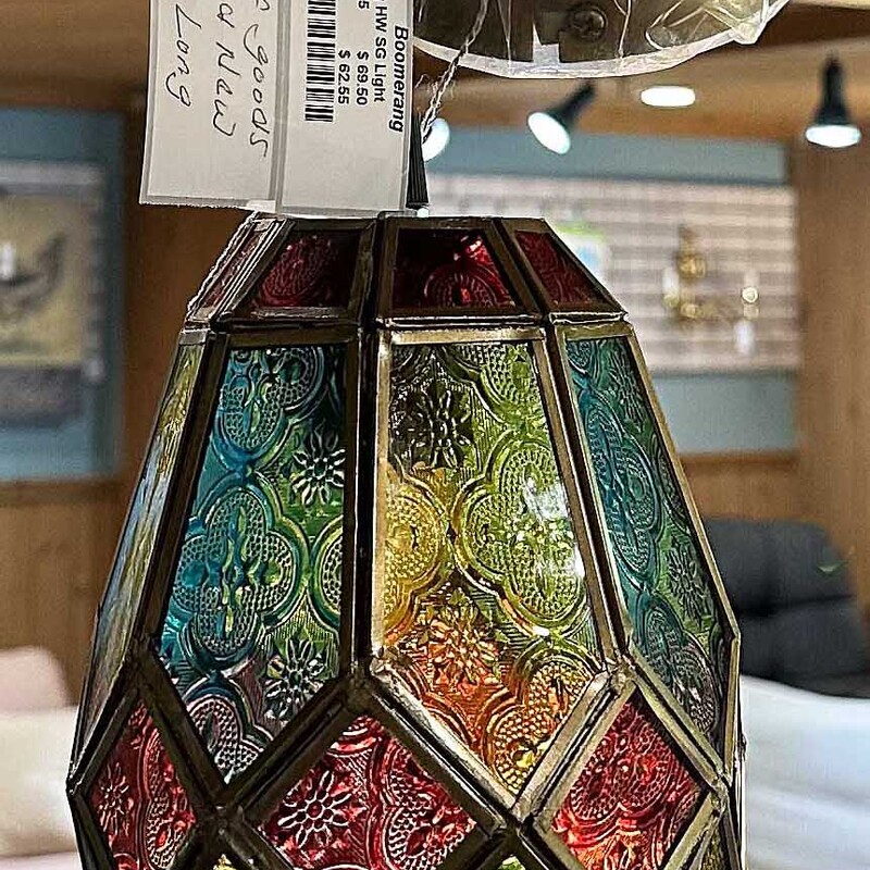 Brand New River of Goods Hard Wired
Stained Glass Style Hanging Light
70 In Long
Made in India