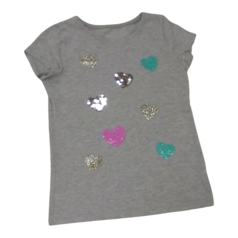 Shirt: Gray Sequin Hearts