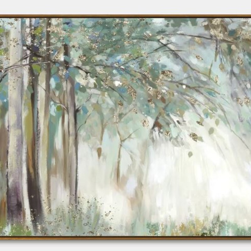 Silver Leaves Framed Canv
