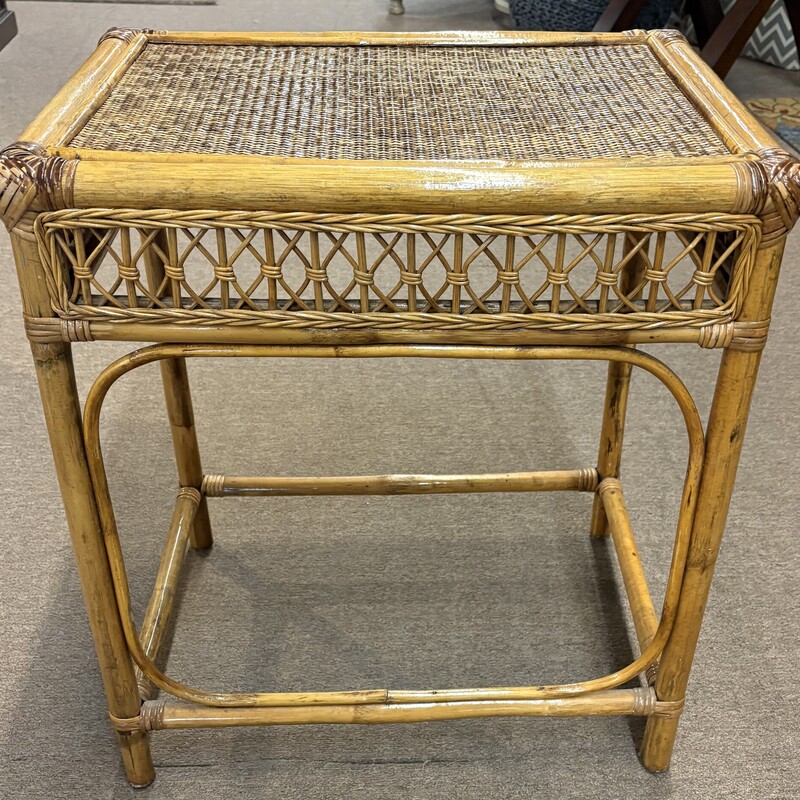 Woven Bamboo Side Table