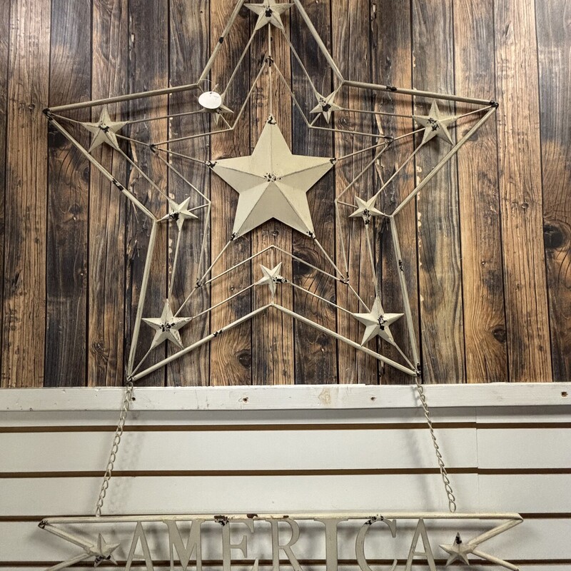 Metal America Star Sign, Size: 42x31