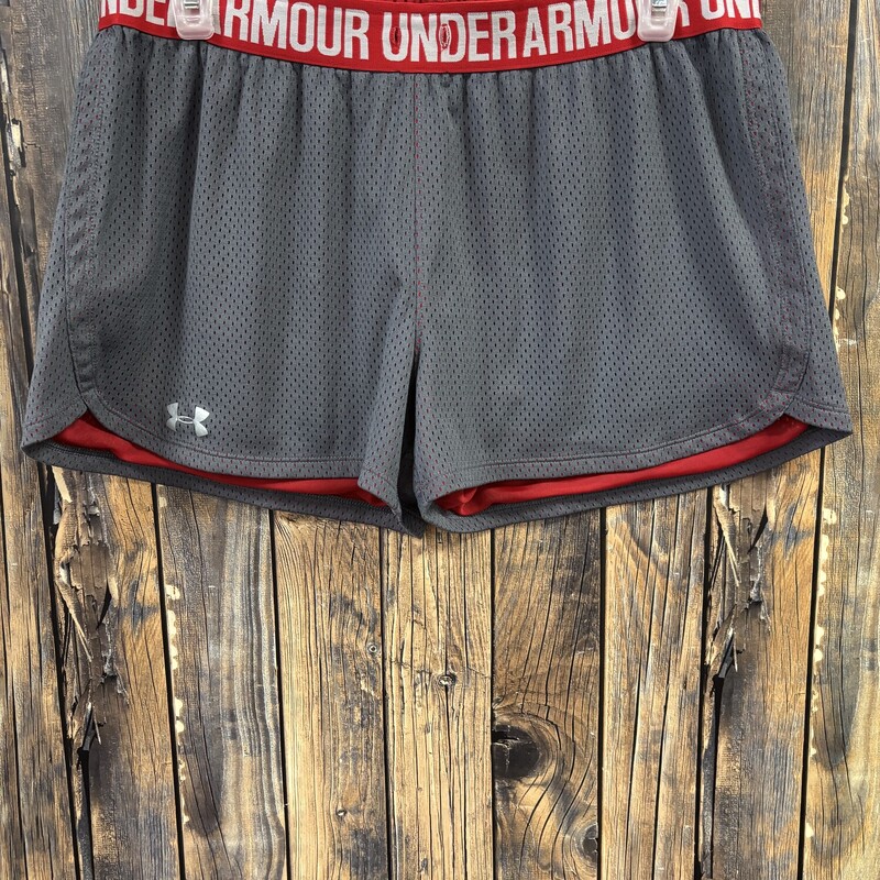 UA Grey & Red Athletic Sh