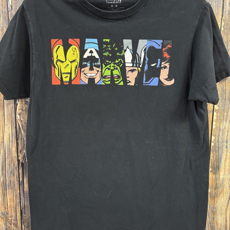 Black Marvel Tee, Size: M