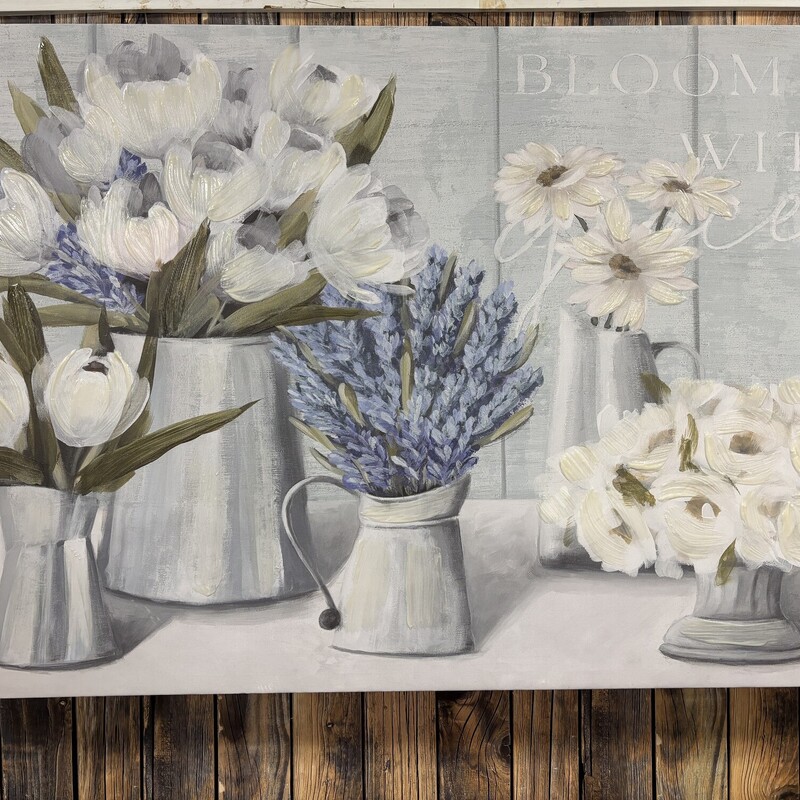 Blue Flower Canvas, Size: 24x36 In