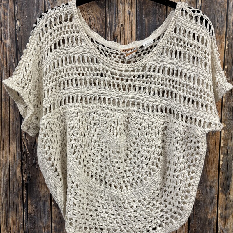 Cream Crochet Top, Size: S